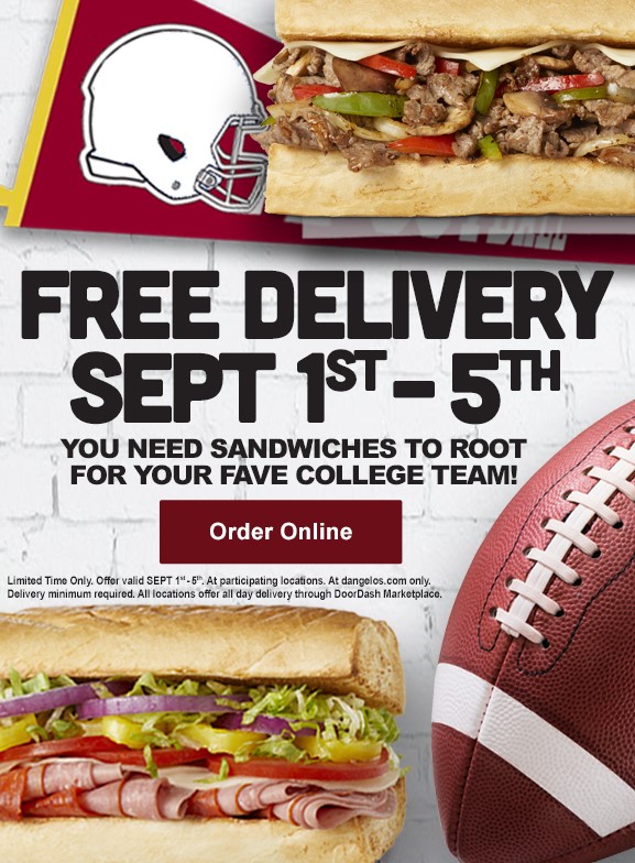 Free Delivery - Valid at Participating Locations Only. 