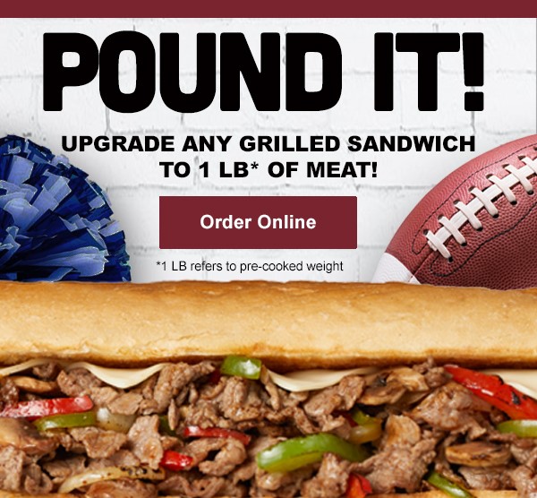 Our 1 LB Grilled Sandwiches are perfect for Game D'Ays or any D'Ays! 
